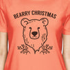 Bearry Christmas Bear Womens Peach Shirt