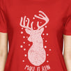 Make It Rein Vintage Reindeer Womens Red Shirt