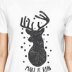 Make It Rein Vintage Reindeer Womens White Shirt