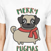 Merry Pugmas Pug Womens White Shirt