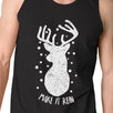 Make It Rein Vintage Reindeer Mens Black Tank Top