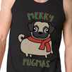 Merry Pugmas Pug Mens Black Tank Top