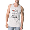 Meowy Catmas Santa Cat Is Coming Mens White Tank Top