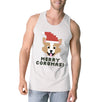 Merry Corgmas Corgi Mens White Tank Top