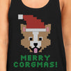 Merry Corgmas Corgi Womens Black Tank Top