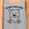 Bearry Christmas Bear Womens Grey Tank Top