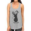 Make It Rein Vintage Reindeer Womens Grey Tank Top