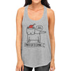 Meowy Catmas Santa Cat Is Coming Womens Grey Tank Top