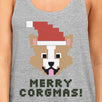 Merry Corgmas Corgi Womens Grey Tank Top