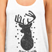 Make It Rein Vintage Reindeer Womens White Tank Top