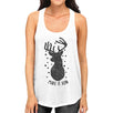 Make It Rein Vintage Reindeer Womens White Tank Top