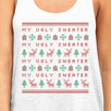 My Ugly Sweater Pattern Womens White Tank Top