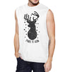 Make It Rein Vintage Reindeer Mens White Muscle Top