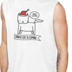 Meowy Catmas Santa Cat Is Coming Mens White Muscle Top