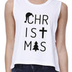 Christmas Letters Womens White Crop Top