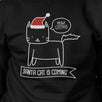 Meowy Catmas Santa Cat Is Coming Black Sweatshirt