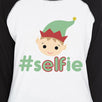 Hashtag Selfie Elf Womens Black And White Baseball Shirt