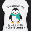 It's Penguin-Ing To Look A Lot Like Christmas Womens Black And White Baseball Shirt