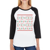 My Ugly Sweater Pattern Womens Black And White Baseball Shirt