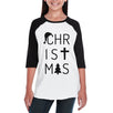 Christmas Letters Kids Black And White Baseball Shirt