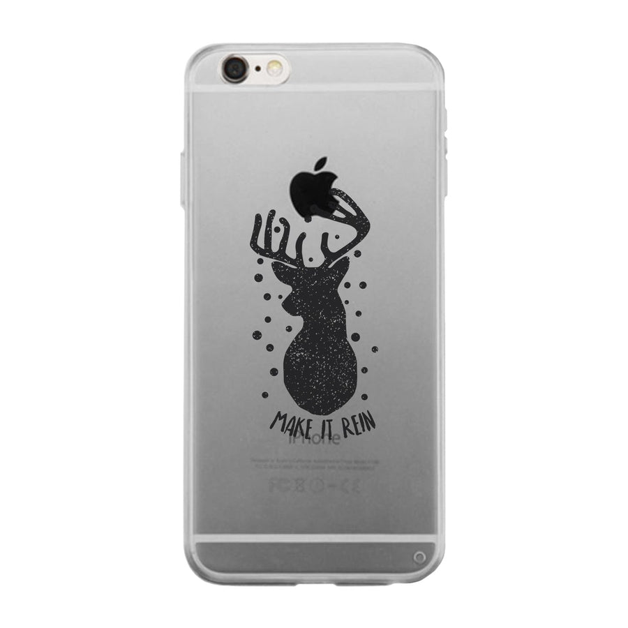 Make It Rein Vintage Reindeer Clear Phone Case