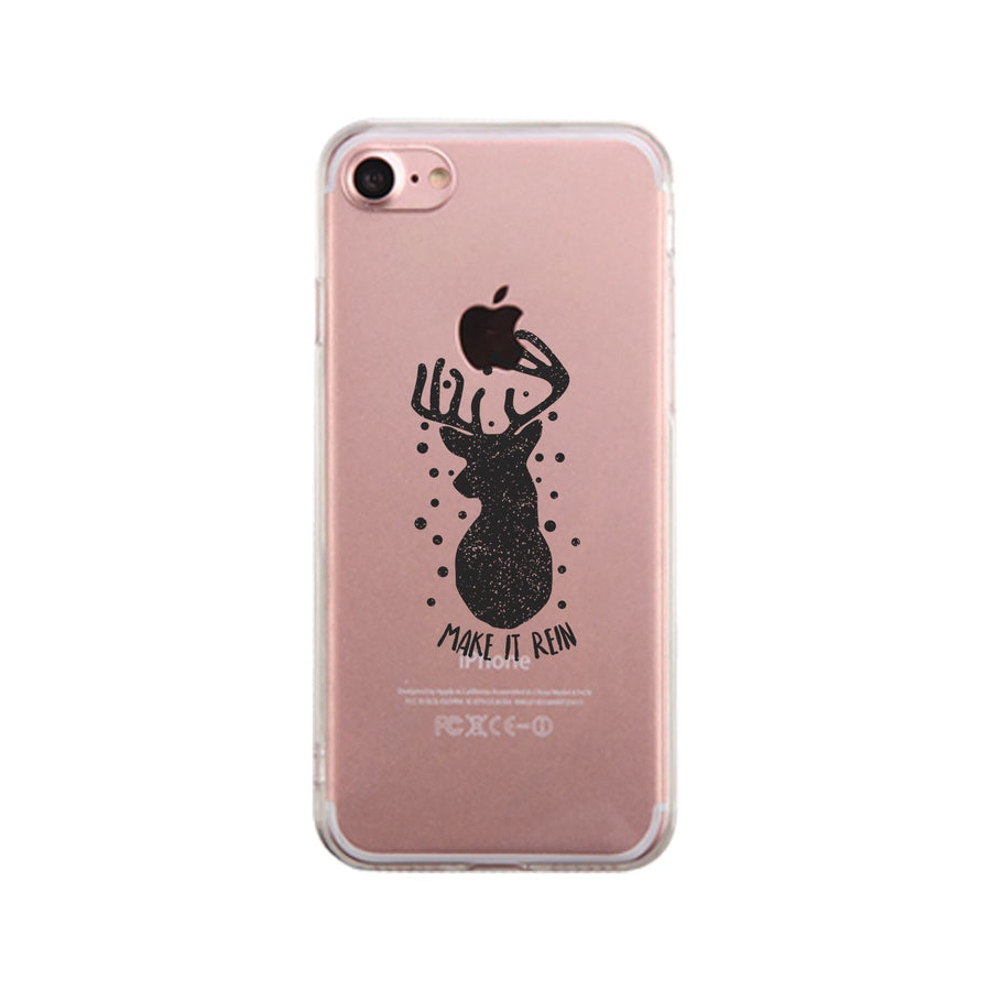 Make It Rein Vintage Reindeer Clear Phone Case