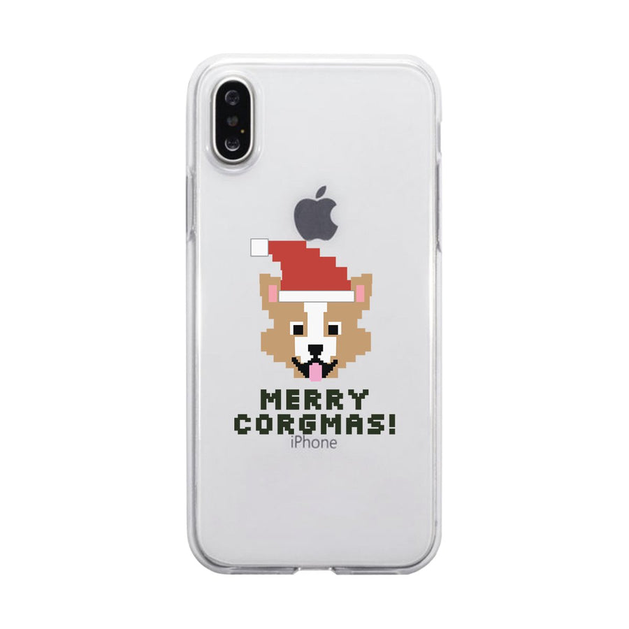 Merry Corgmas Corgi Clear Phone Case