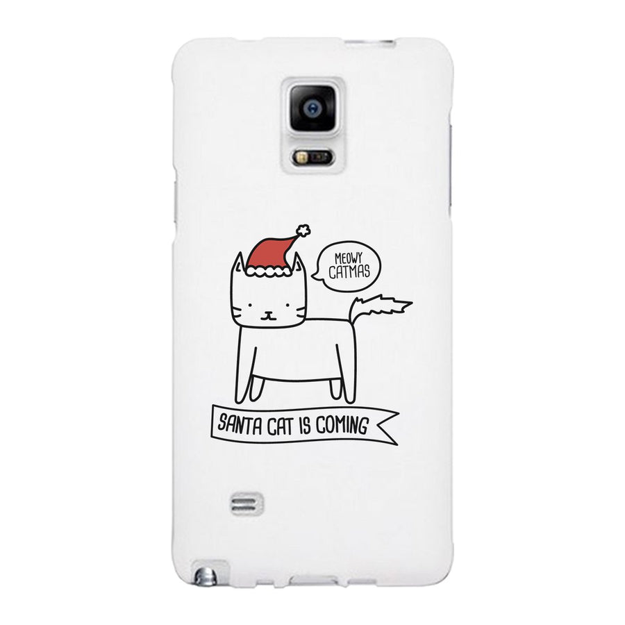 Meowy Catmas Santa Cat Is Coming White Phone Case