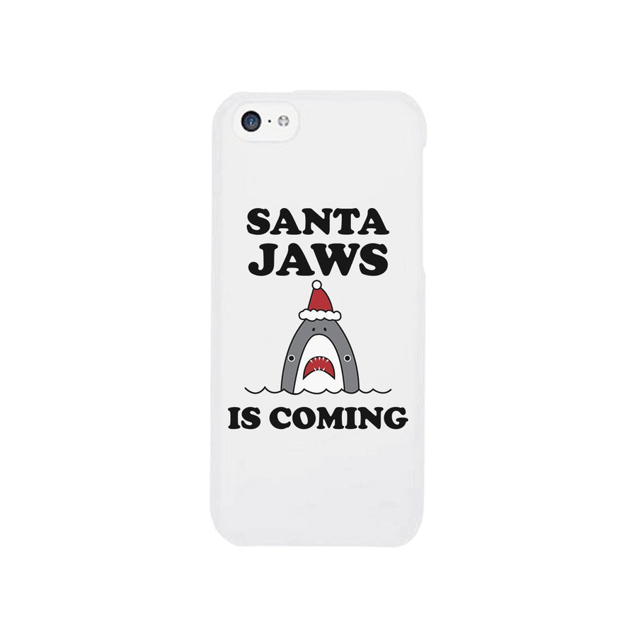 Santa Jaws Is Coming White Phone Case