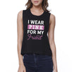 I Wear Pink For My Friend Womens Black Crop Top