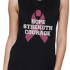 Hope Strength Courage Womens Black Muscle Top