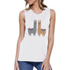 Llama Pattern Womens Muscle Shirt