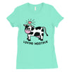 Loving Moother Cow Womens Short Sleeve T-Shirt Funny Mothers Day Tee