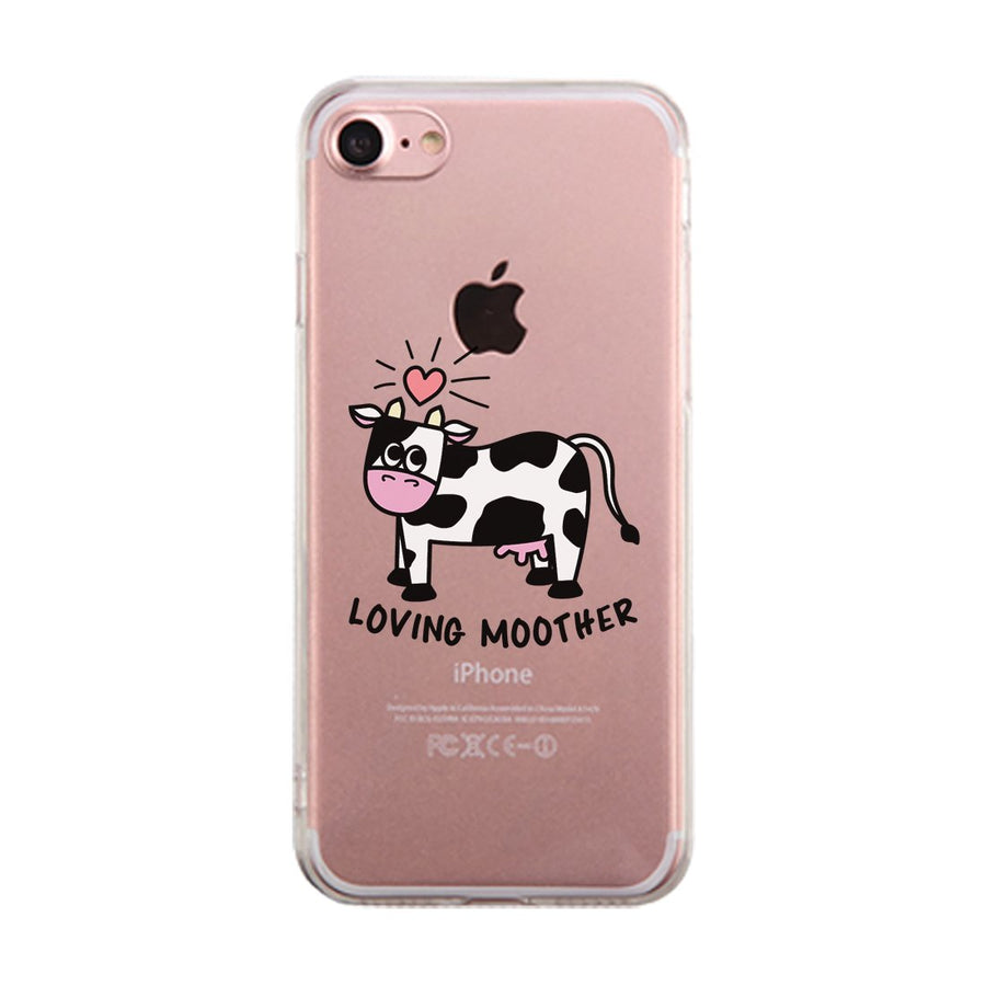 Loving Moother Cow Clear Case Cute Mom Gift Phone Cover Transparent