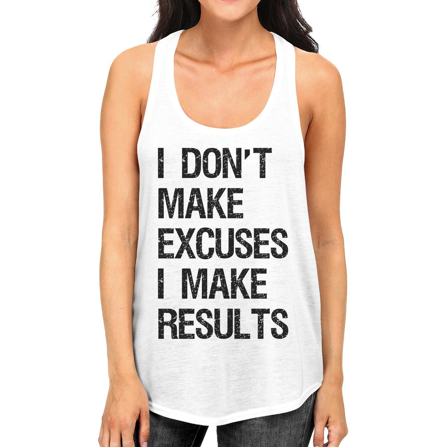 Excuses Results Womens Racerback Cotton Tank Top Funny Workout Gift