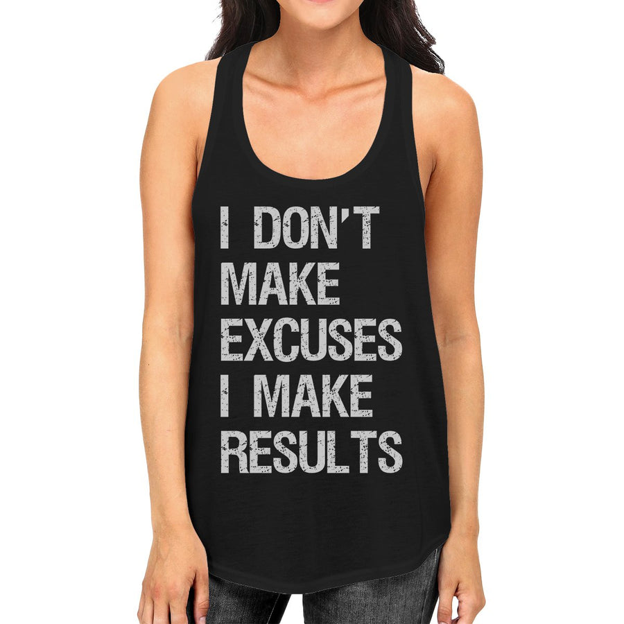 Excuses Results Womens Racerback Cotton Tank Top Funny Workout Gift