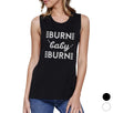 Burn Baby Womens Cute Fitness Tank Top Muscle Shirt Workout Gifts