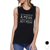 Hot Mess Womens Funny Work Out Muscle Tank Top Muscle Shirt For Gym