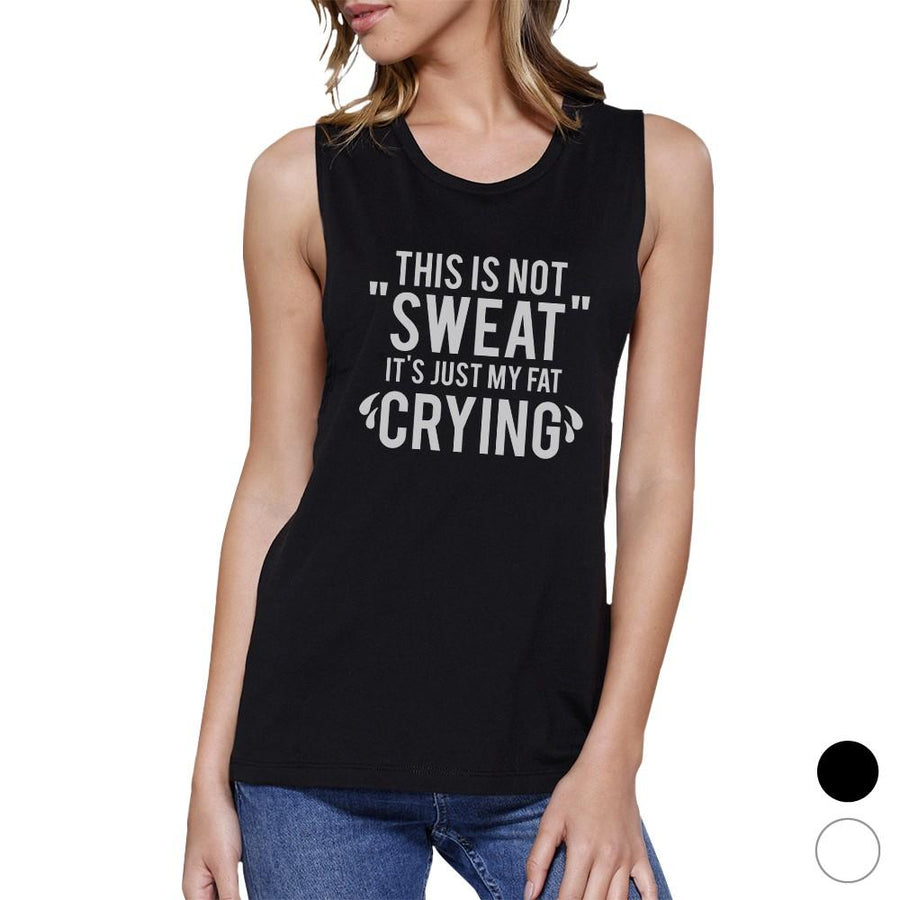 Fat Crying Womens Funny Work Out Tank Top Muscle Shirt Gift For Gym