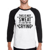 Fat Crying Mens Baseball Shirt Funny Exercise Raglan Tee Gym Gifts