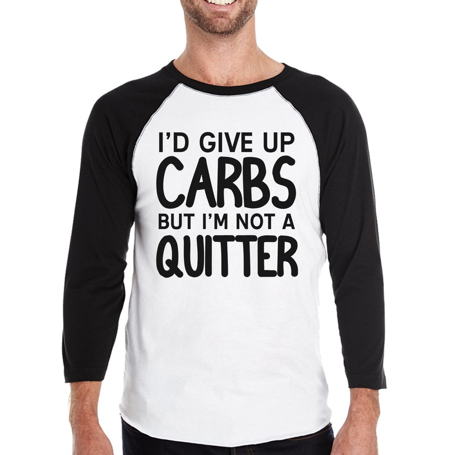 Carbs Quitter Mens Baseball Shirt Funny Graphic Baseball Shirt Gift