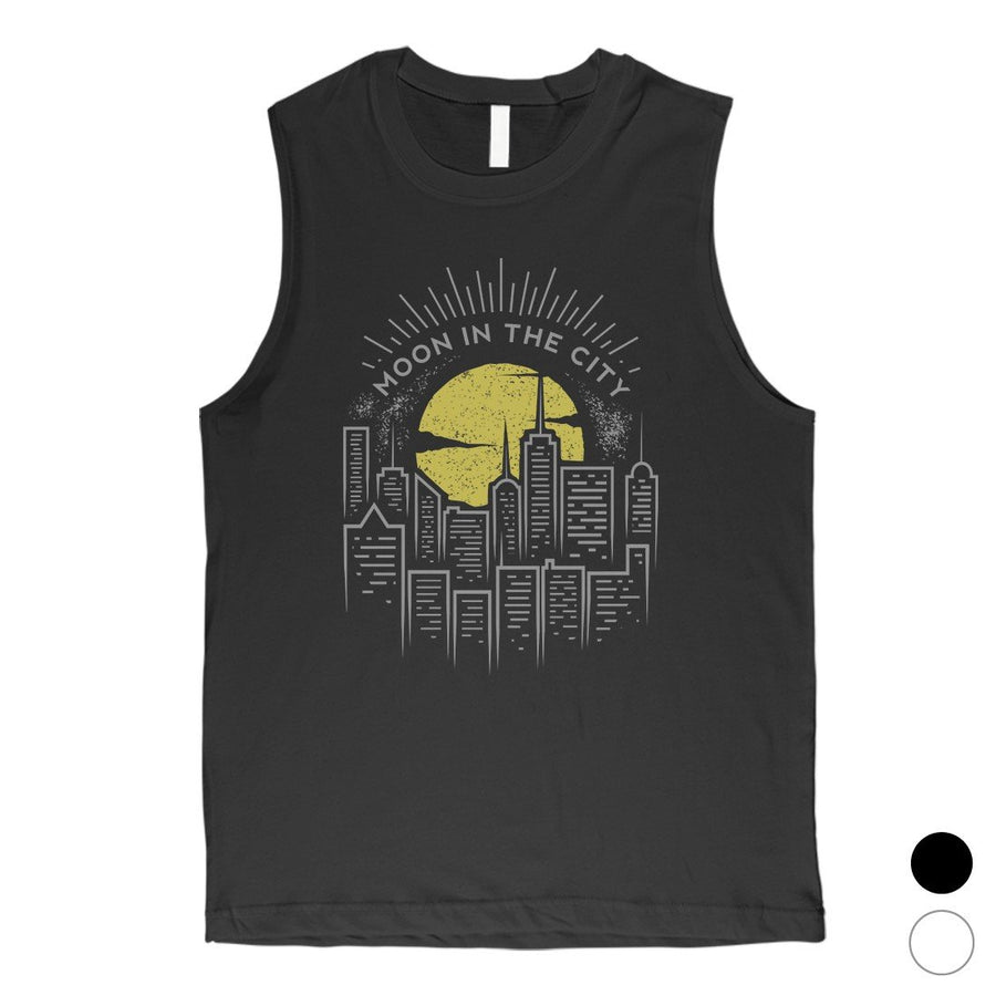 Moon In City Mens Muscle Shirt