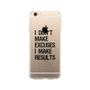 Excuses Results Clear Case Funny Gym Gift Phone Case Slim Fit Cover