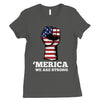 Merica Strong Womens Cute Graphic T-Shirt Funny 4th of July Outfit