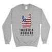 Merica Rocks Sweatshirt Unisex Crewneck Funny 4th Of July Outfit