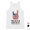 Merica Rocks Mens Funny Graphic Tank Top Gift For 4th Of July Shirt