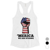 Merica We Strong Womens Workout Tank Top Cute 4th Of July Outfits