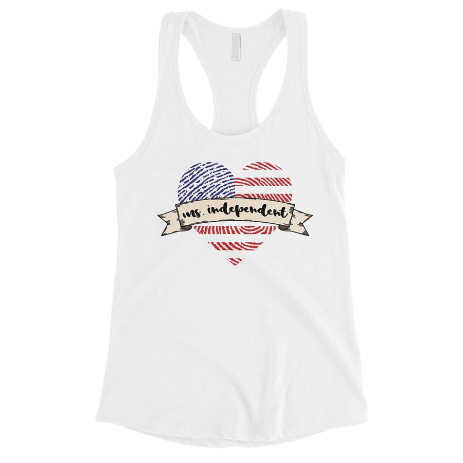 Miss Independent Womens Workout Tank Top Cute 4th Of July Shirt