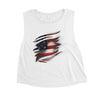 American Flag Ripped Womens Cute Crop Tank Top For 4th of July Gift