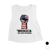 Merica We Strong Womens Workout Crop Tee Cute 4th Of July Outfits